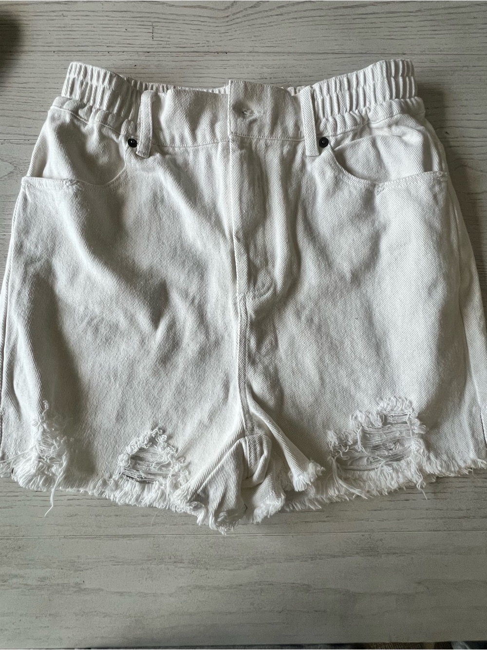 New In White Paperbag Denim Shorts Small- NWT!